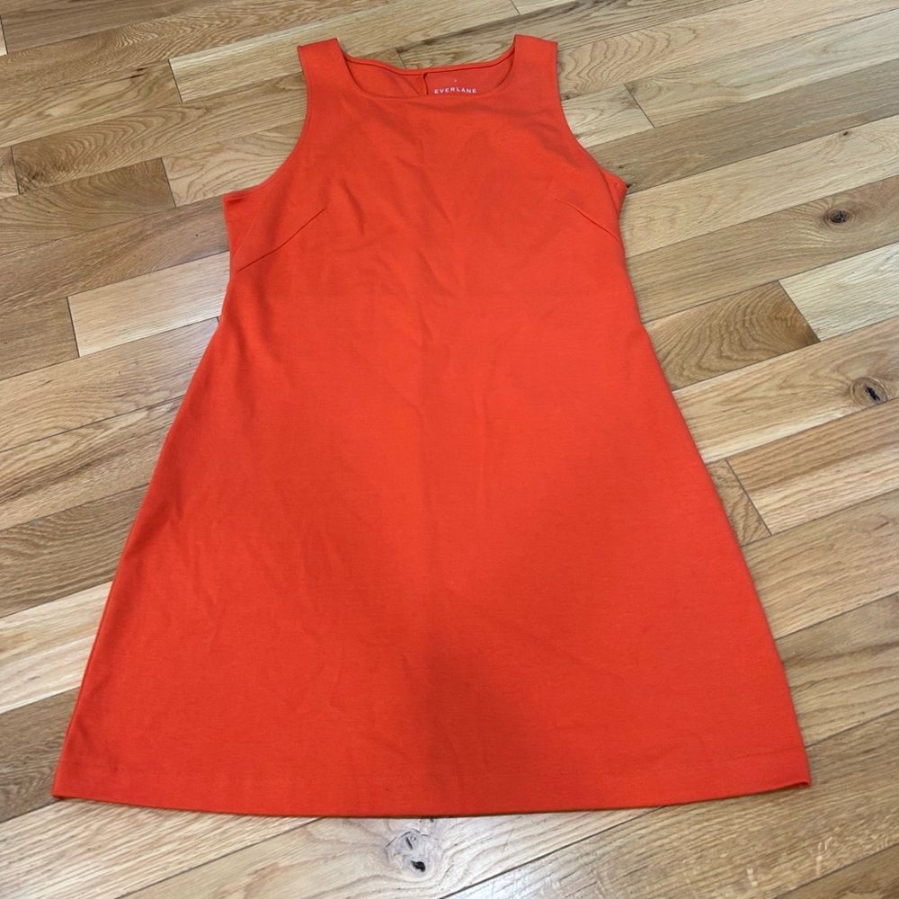 Everlane Orange Sleeveless A-Line Dress